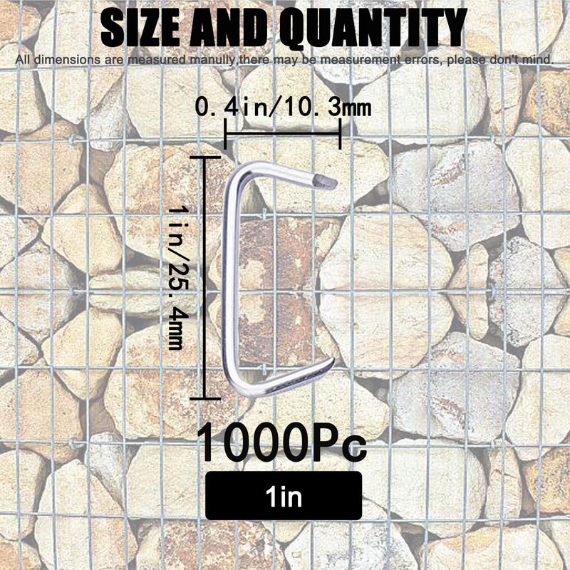 LonlyEagle 1000Pcs 1" Galvanized Hog Rings Assortment Kit, Professional Hog Rings Installation Kit for Bungee Shock, Cords, Animal Pet Cage - Image 2